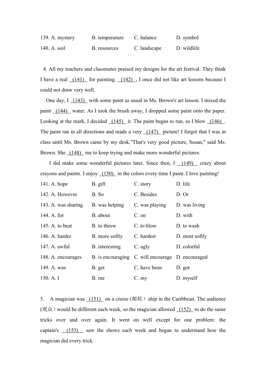 2024年译林版九年级英语中考模拟完形填空集锦（2）（含解析）