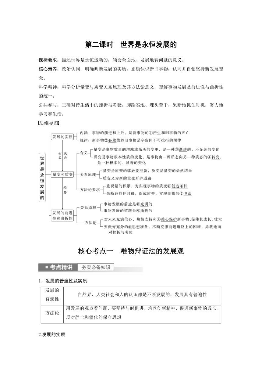 2023年江苏高考思想政治大一轮复习必修4  第二十课 第二课时　世界是永恒发展的（学案+课时精练 word版含解析）