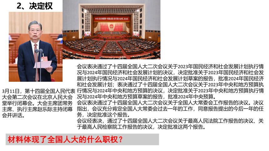 6.1国家权力机关  课件(共21张PPT+内嵌视频)2023-2024学年统编版道德与法治八年级下册