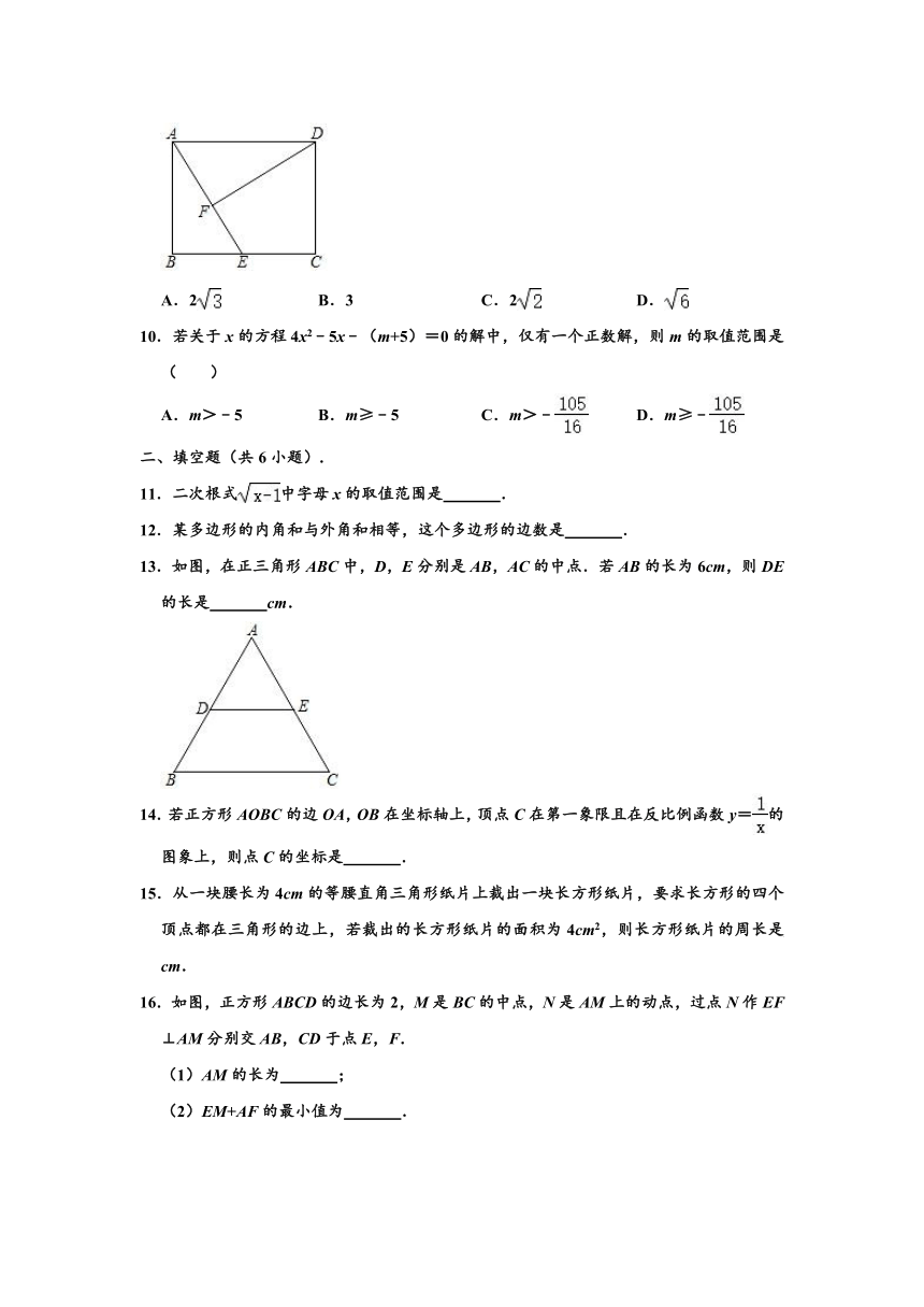 2019-2020学年浙江省丽水市八年级下学期期末数学试卷 （解析版）