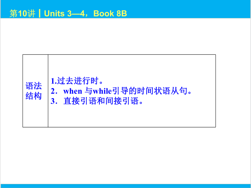 2022中考英语一轮复习PPT课件 第10课时 Units 3—4，Book 8B