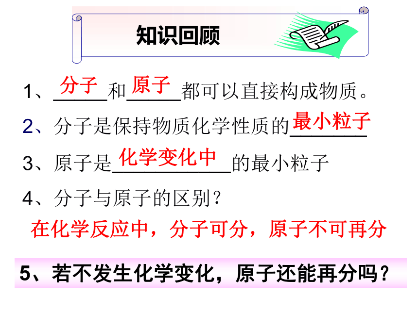 第三单元 课题 2 原子的结构  第1课时——2021-2022学年人教版九年级上册（24张PPT）