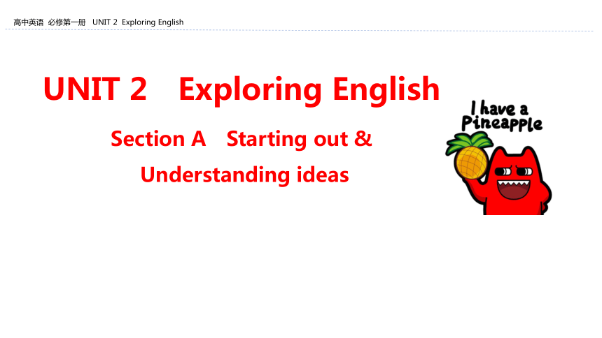 外研版（2019）必修第一册UNIT 2 Exploring English Section A教学课件： (共36张PPT)