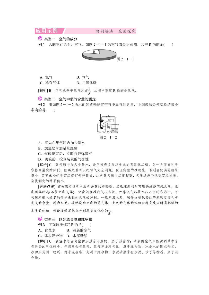 人教版九上化学 2.1空气 导学案