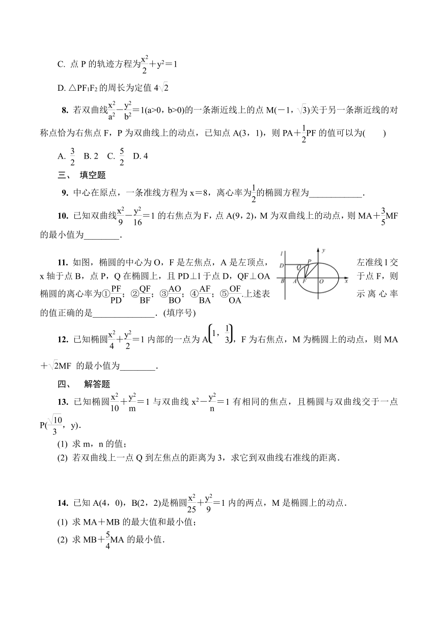 苏教版高中数学选择性必修第一册第3章圆锥曲线与方程3.4 圆锥曲线的统一定义 课时小练（有解析 ）