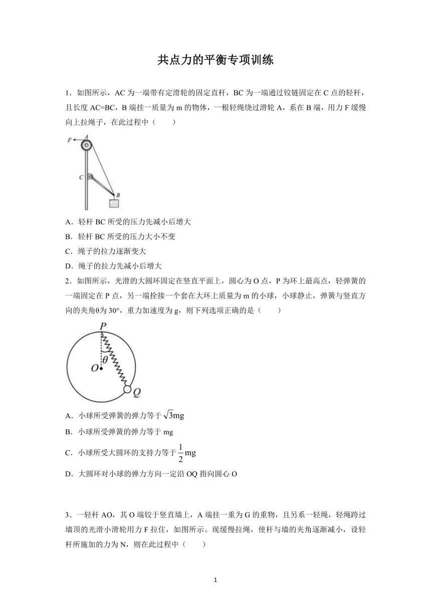 3.5 共点力的平衡专项训练（Word版无答案）