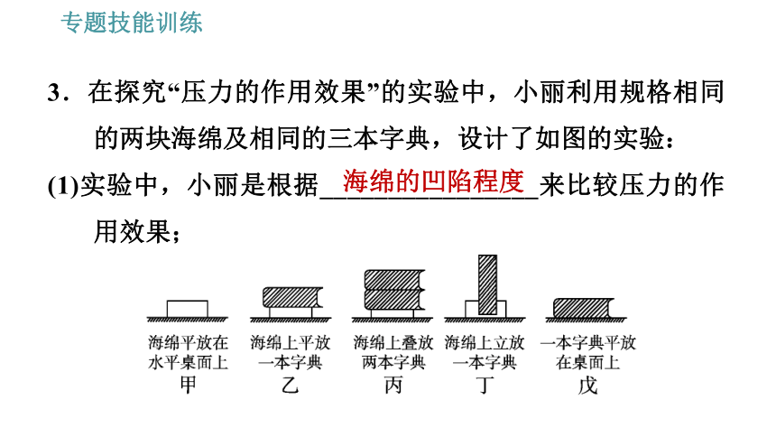 沪科版八年级下册物理习题课件 第8章 专训（二）  1   有关压强、液体压强的实验探究（32张）