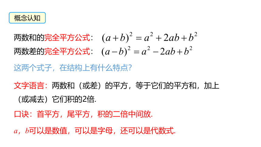 冀教版数学七年级下册同步课件：8.5 第2课时 完全平方公式(共17张PPT)