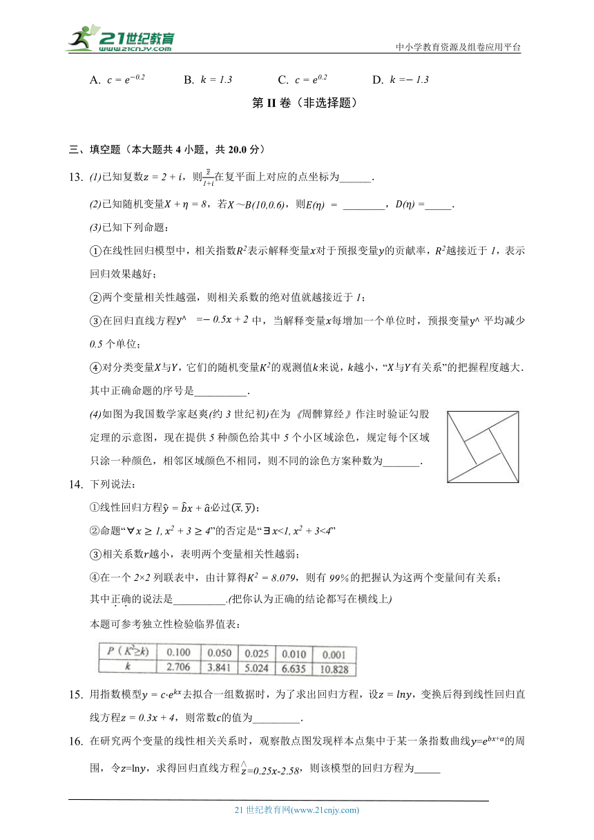 9.1线性回归分析   苏教版（2019）高中数学选择性必修第二册（含答案解析）