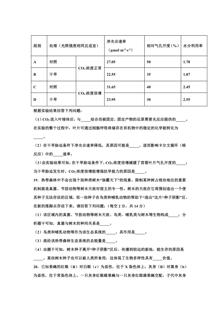 广东省湛江市第二十一中学2020-2021学年高二3月月考生物试卷  含答案