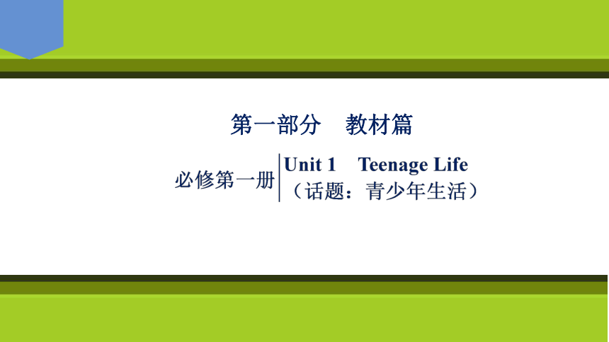 2023届高考一轮复习单元词汇短语复习：人教版（2019）必修一Unit 1  Teenage Life（68页PPT）