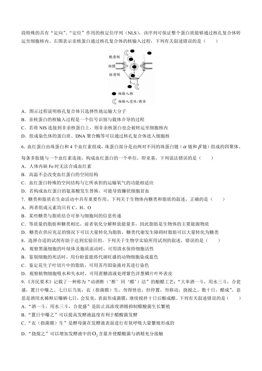 山东省潍坊市2020-2021学年高二下学期期末考试生物试题 Word版含答案