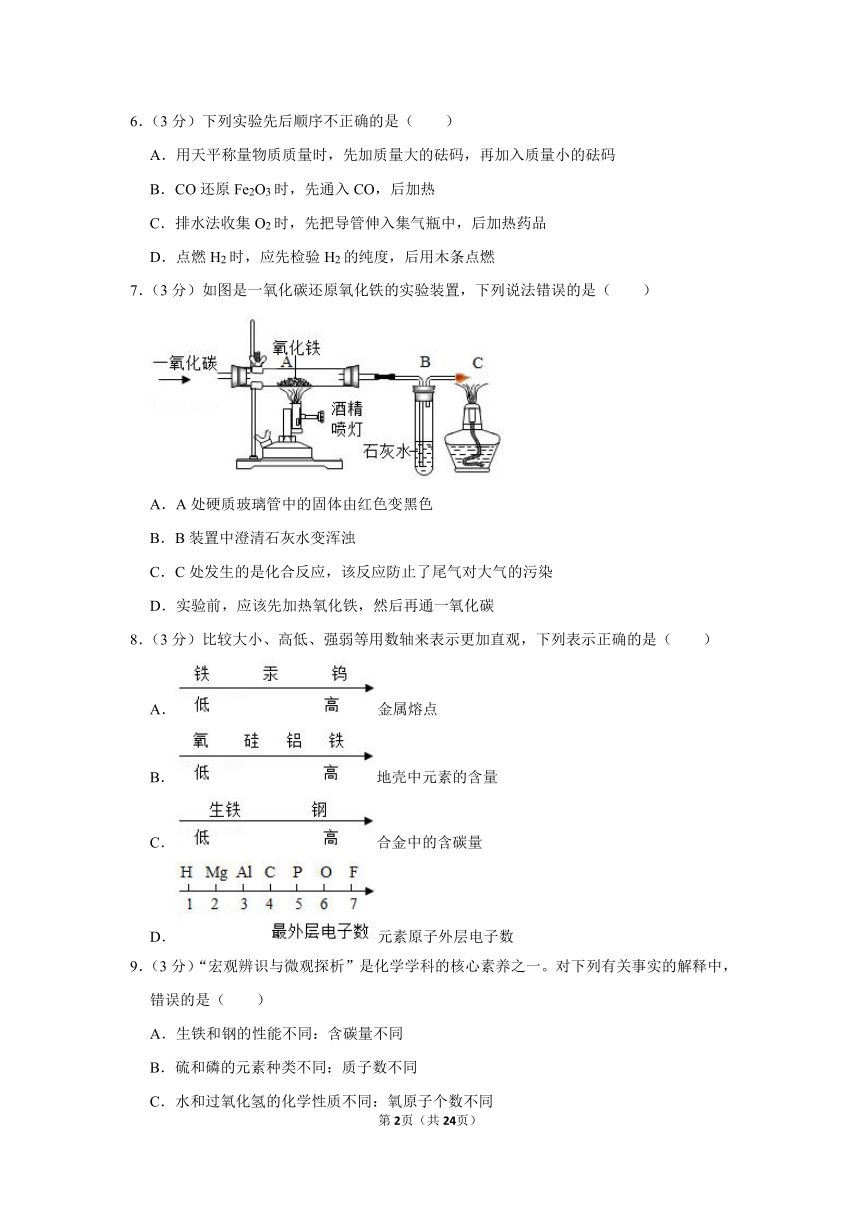 6.3 金属矿物与冶炼同步练习-2021-2022学年九年级化学科粤版（2012）下册（word版 含解析）