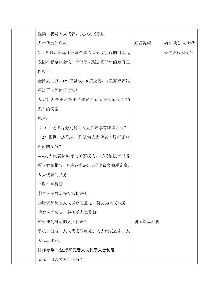 5.1根本政治制度教案（表格式）