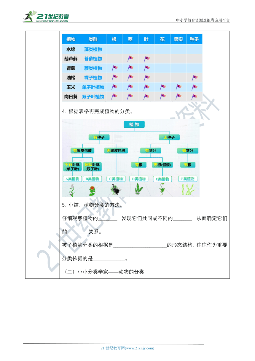 第一章第一节《尝试对生物进行分类》教案