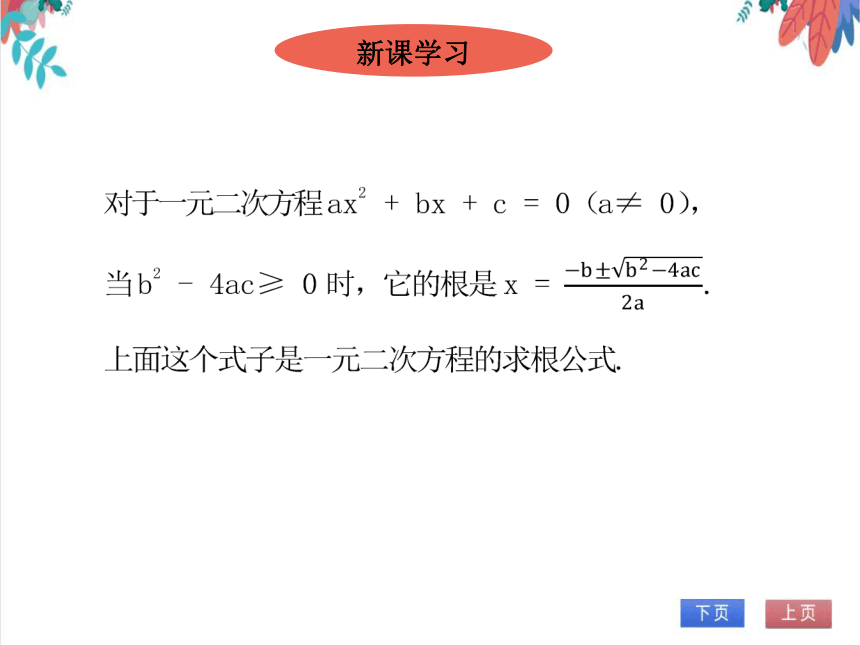 【北师大版】数学九(上) 2.3.1 用公式法求解一元二次方程 同步练习本（课件版）