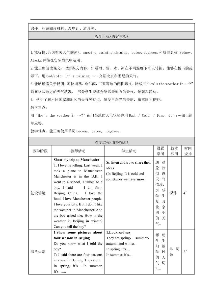 Unit 7 What is nature? Lesson 23 表格式教案