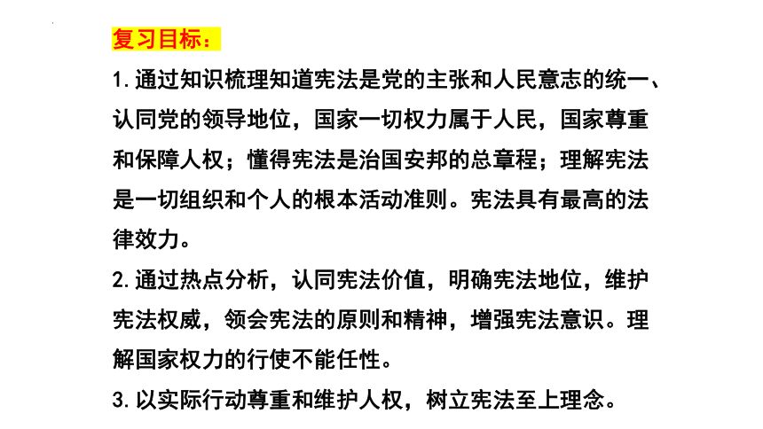 第一单元坚持宪法至上单元复习  课件（15 张ppt）