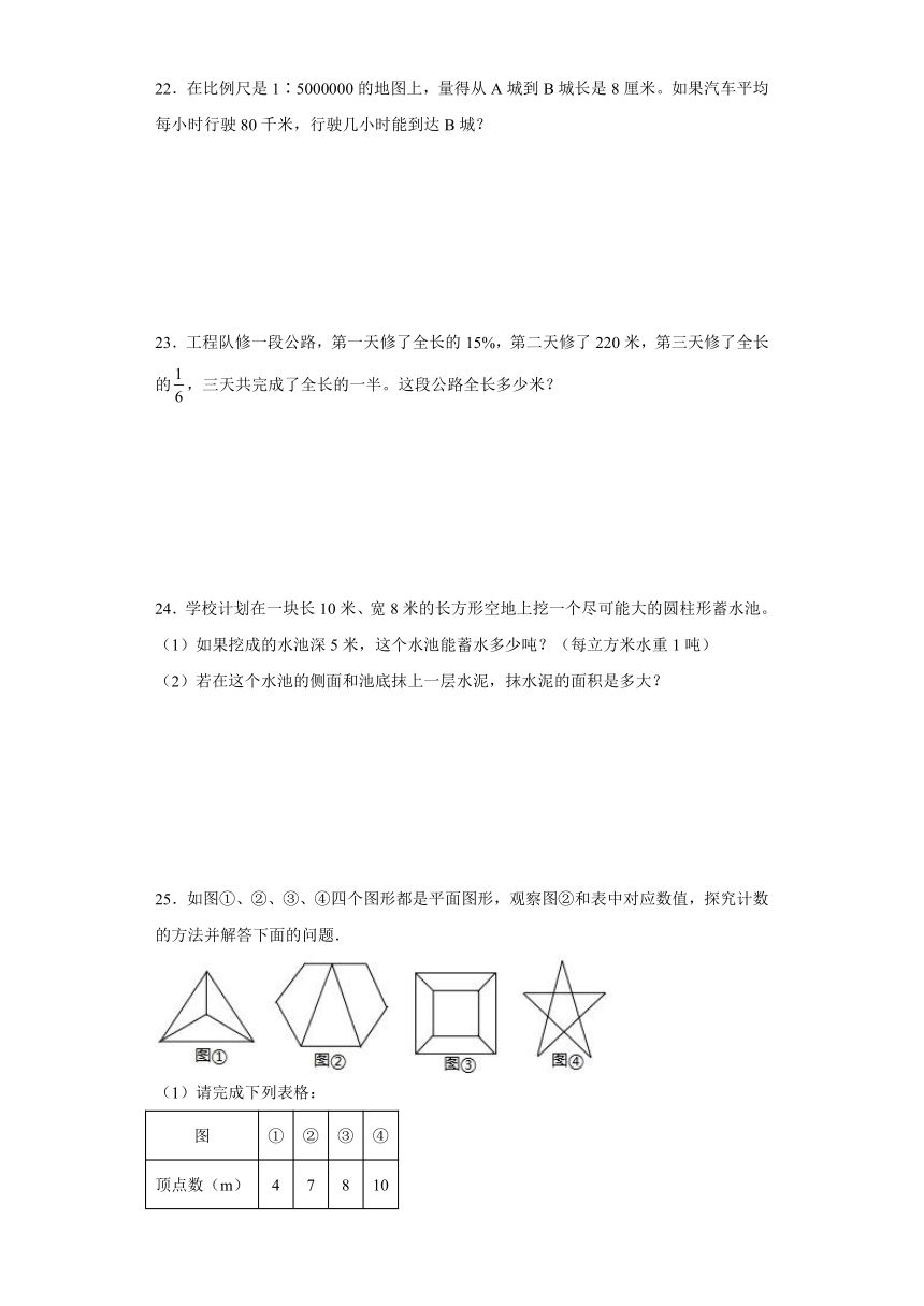 2024年小升初高频考点检测卷-数学六年级下册冀教版（含解析）