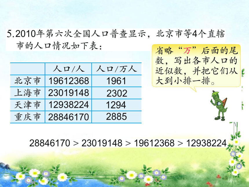 【名师课件】苏教版四年级下册数学 第二单元 认识多位数 练习四（15页ppt）