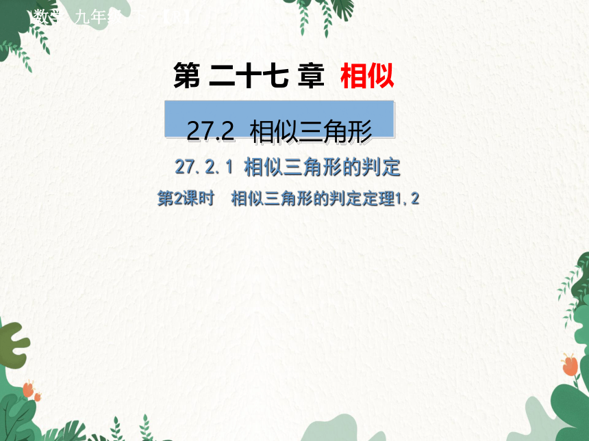 人教版数学九年级下册27.2.1 第2课时  相似三角形的判定定理1,2 课件(共18张PPT)