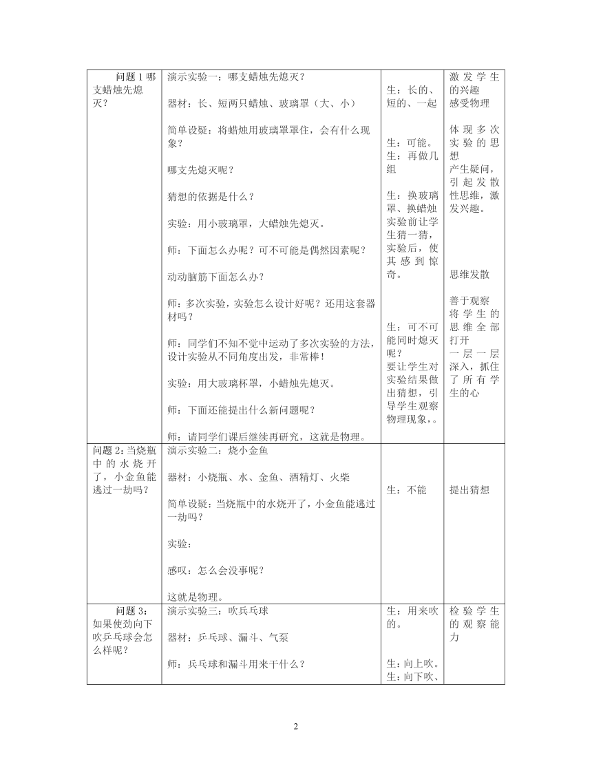 苏科版八年级物理上册引言-奇妙的物理现象教案