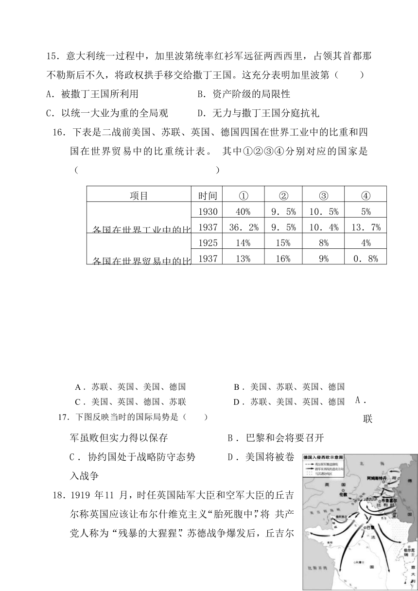 河南省名校联盟2021-2022学年高二上学期12月联考历史试题（Word版含答案）