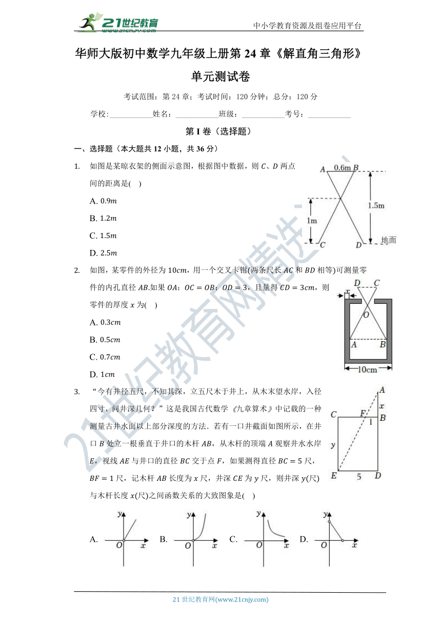 第24章《解直角三角形》单元测试卷（较易 )（含答案）