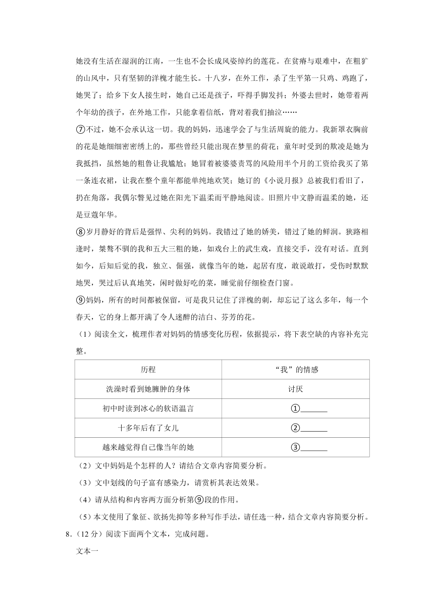 2023年河南省桐柏县中考第一次模拟考试语文试题（含解析）