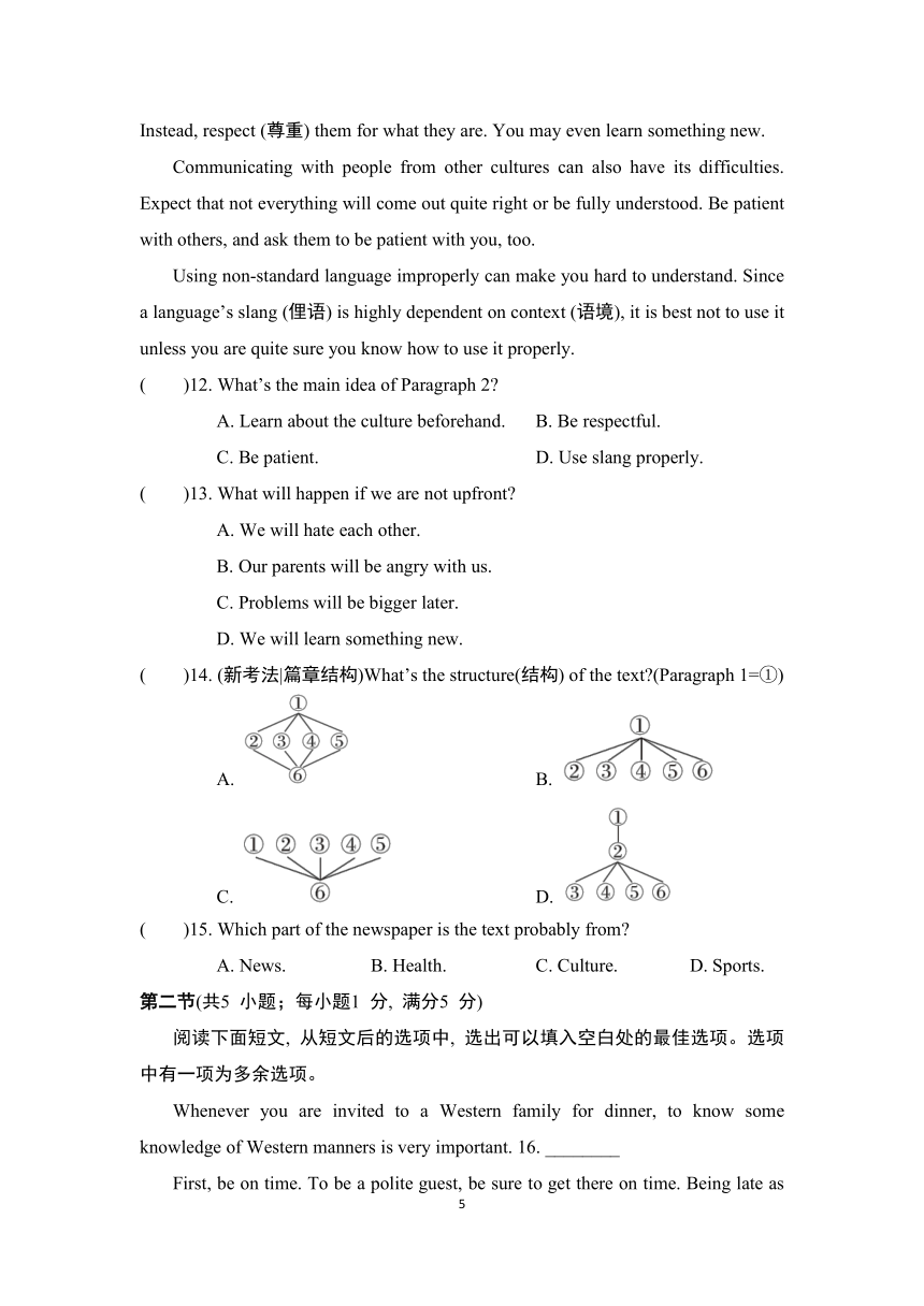 Unit 5 You’re supposed to shake hands综合素质评价（含解析）