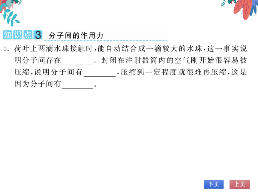 【人教版】物理九年级全册 13.1 分子热运动  习题课件