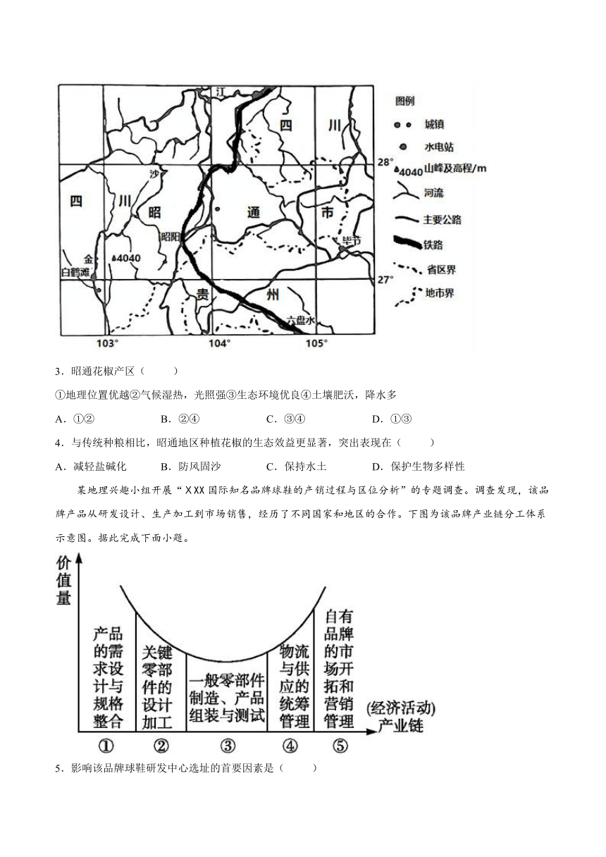 第三章《产业区位选择》检测题