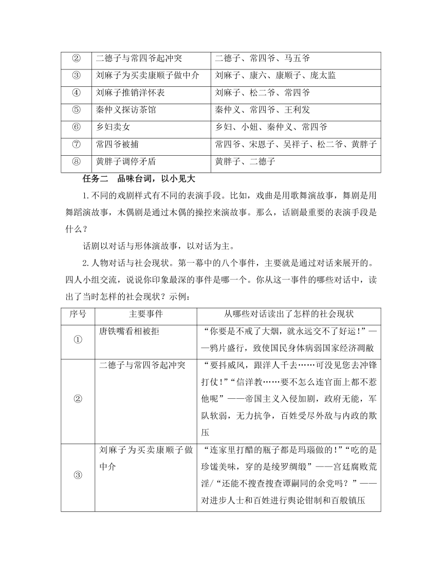 8.《茶馆（节选）》学案 2021-2022学年统编版高中语文选择性必修下册