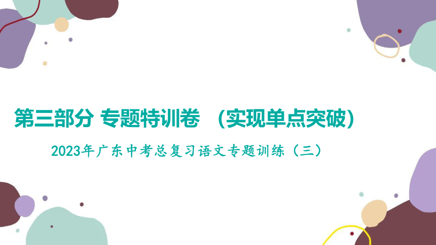 2023年广东中考总复习语文专题训练（三）课件(共58张PPT)