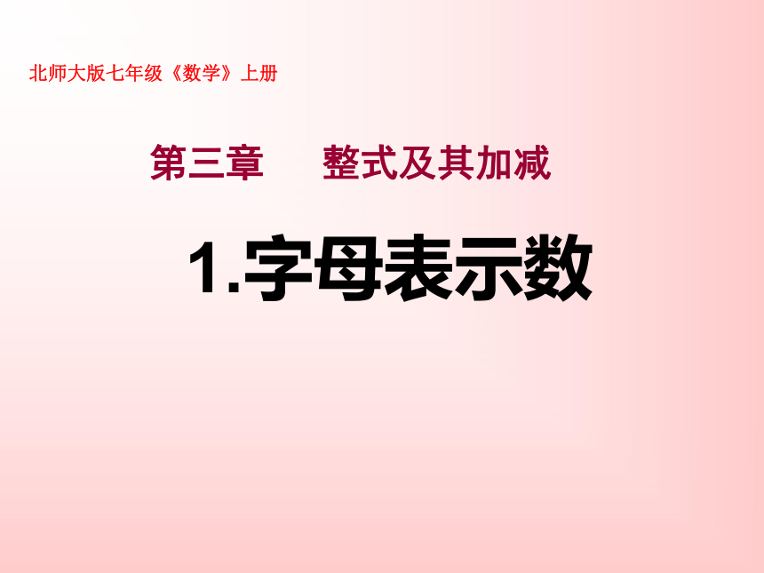 北师大版七年级上册数学  3.1字母表示数 课件（共19张ppt）