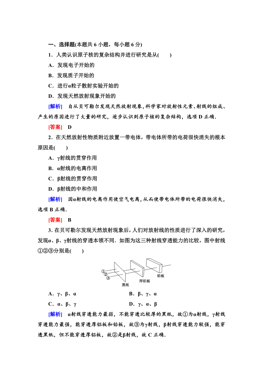 人教版高中物理选修3-5练习题   19.1  原子核的组成  Word版含解析