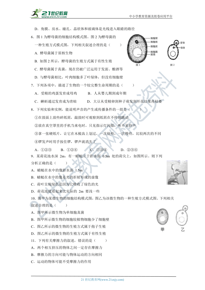 2021年浙教版七年级下册科学期末复习-提分抢先练4（含答案）