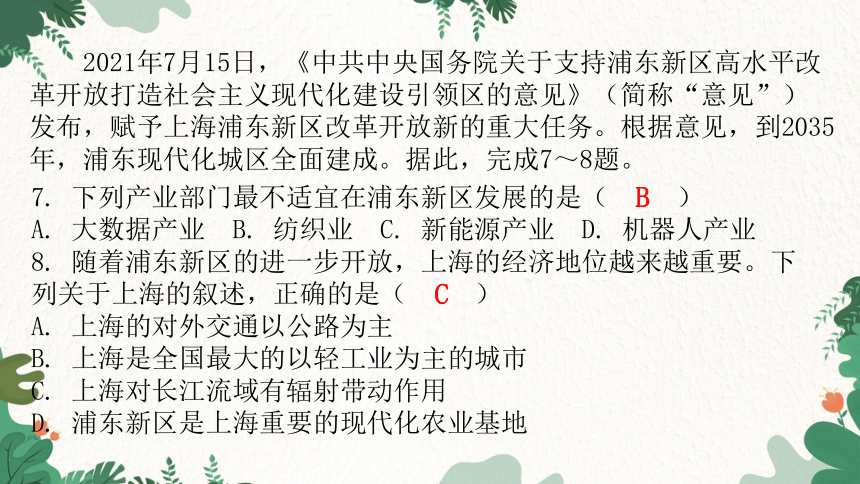 2023年中考地理一轮复习专题十五  南方地区课件(共19张PPT)