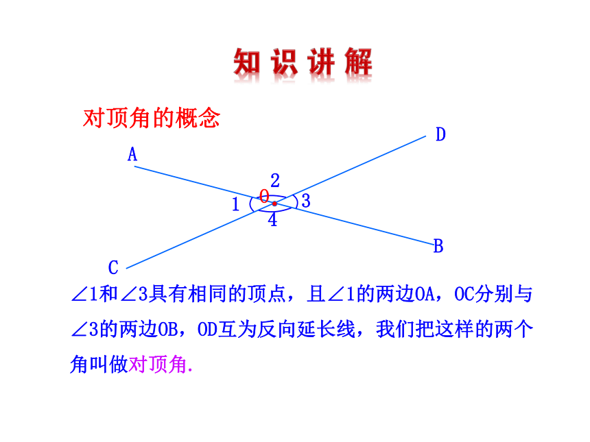 华东师大版七上数学 5.1.1对顶角 课件(共14张PPT)