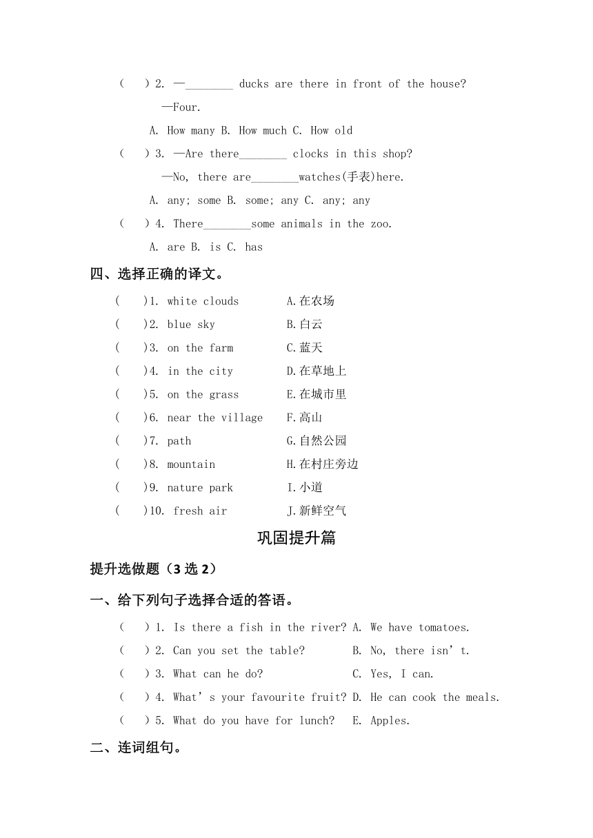 6.3-5上英语（人教版）同步课时分层课时练