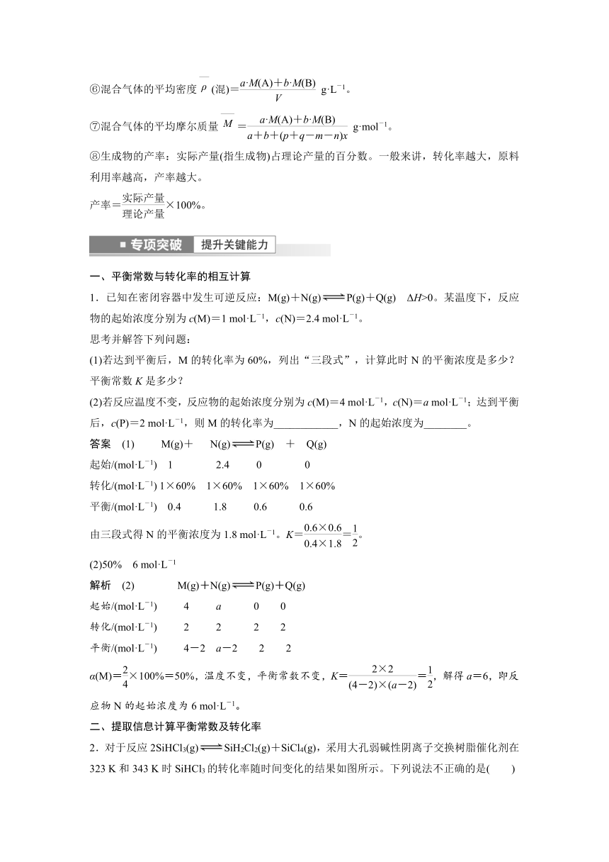 2023年江苏高考 化学大一轮复习 专题7 第二单元 第2讲　化学平衡常数及转化率的计算 （学案+课时精练 word版含解析）