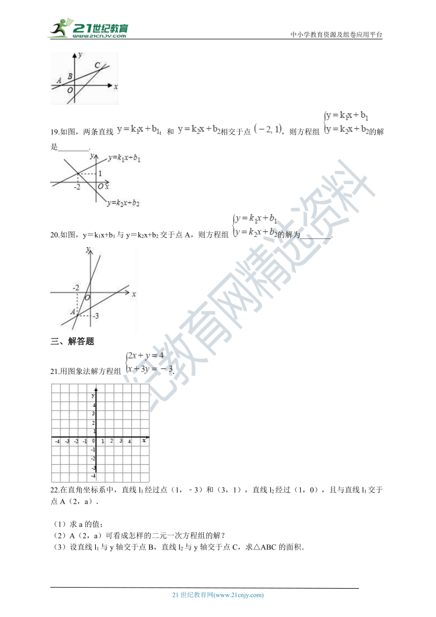 6.5 一次函数与二元一次方程同步训练题（含解析）