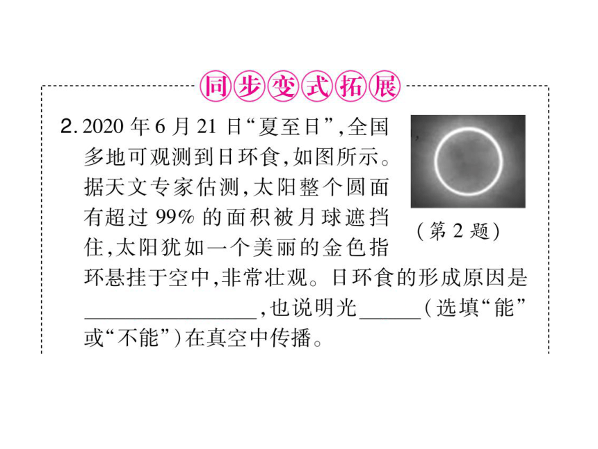 2021-2022学年八年级上册人教版物理习题课件 第四章 第1节  光的直线传播(共24张PPT)