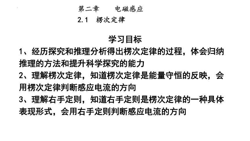 物理人教版（2019）选择性必修第二册2.1楞次定律（共21张ppt）