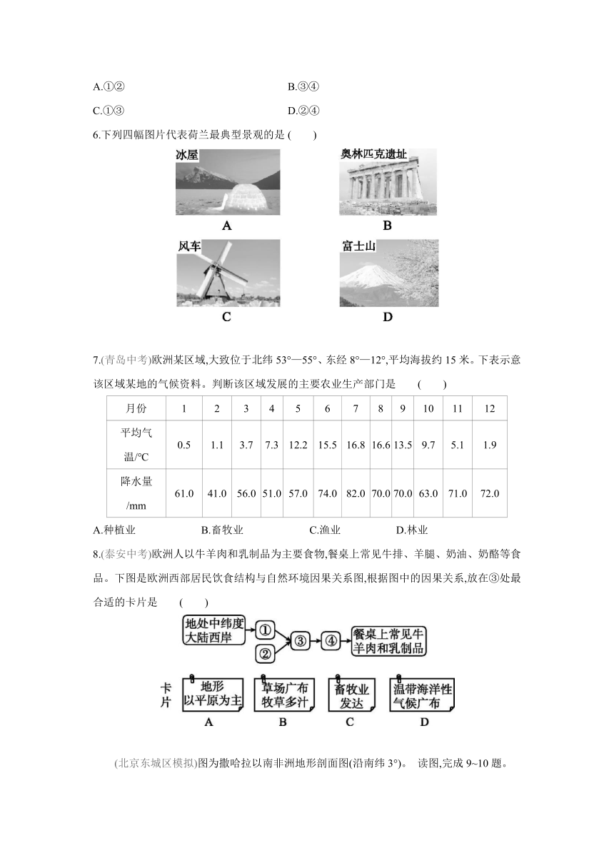 人教版地理七年级下册同步练习 第八章　东半球其他的地区和国家  总结提升（Word含解析）