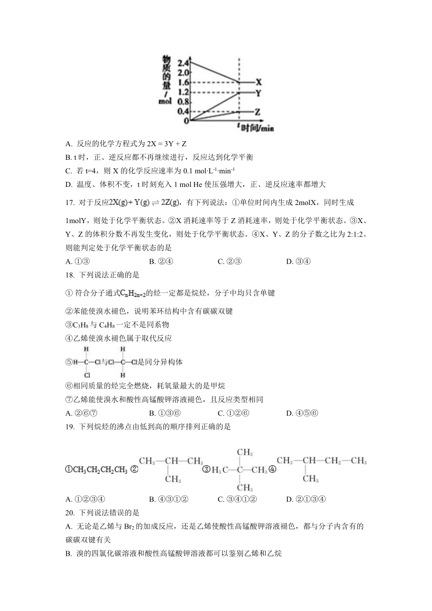 天津市天津实高滨海分校2020-2021学年高一下学期期中考试化学试题 Word版含答案