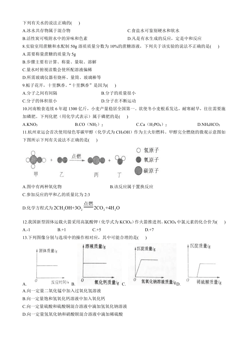 2024年河南省信阳市息县中考二模化学试题(含答案)