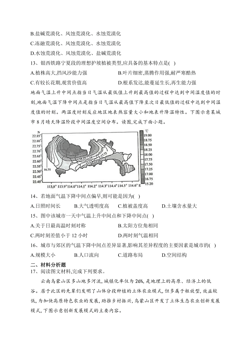 湖南省2023届高三下学期第四次适应性模拟地理试卷（解析版）