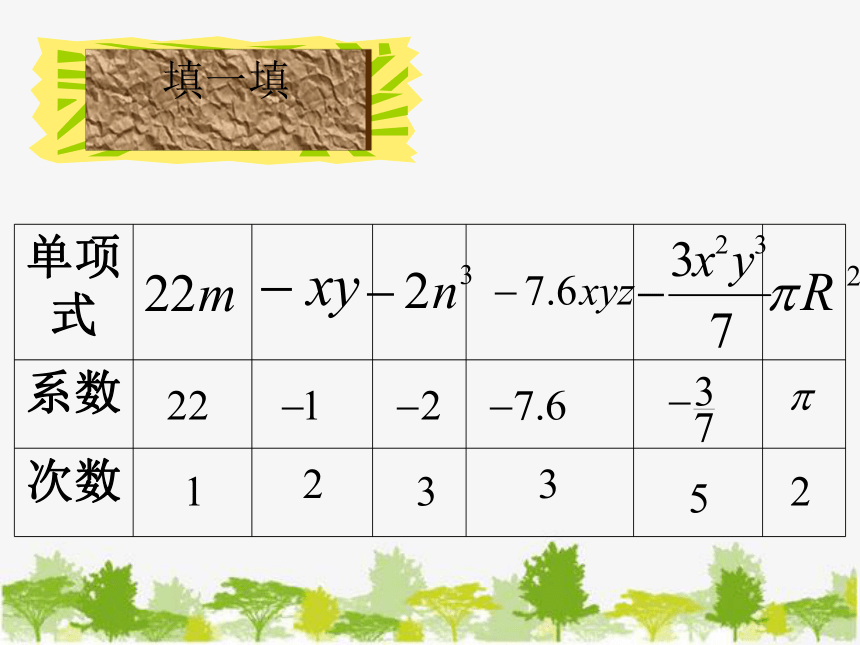 冀教版数学七年级上册 4.1 整式 课件(共18张PPT)