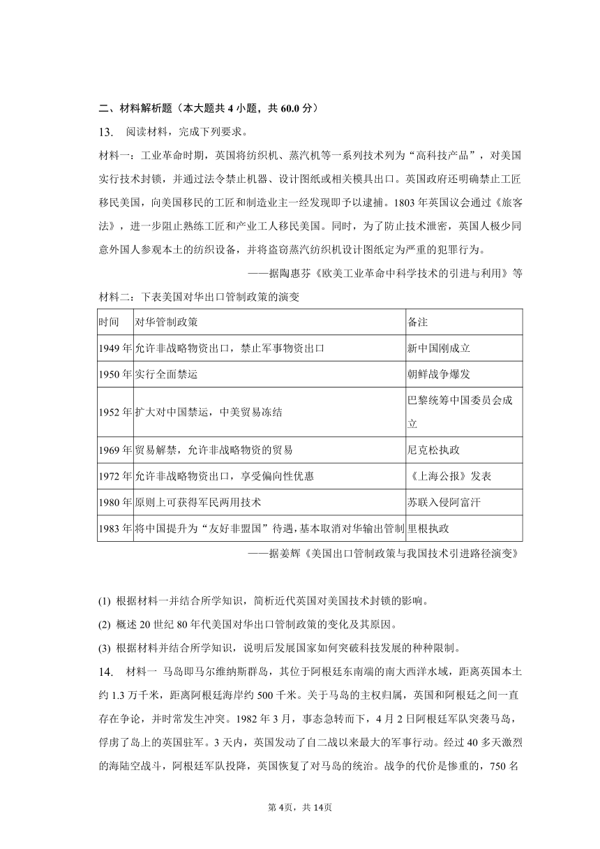 2023年江西省景德镇市高考历史二模试卷 普通用卷（含解析）